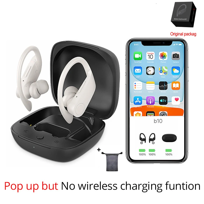 Pop Up W Bag Всплывающие беспроводные наушники Bluetooth 5,0 водонепроницаемые 6D стерео спортивные наушники с микрофоном PK i200 tws i500 - Цвет: Pop Up W Bag