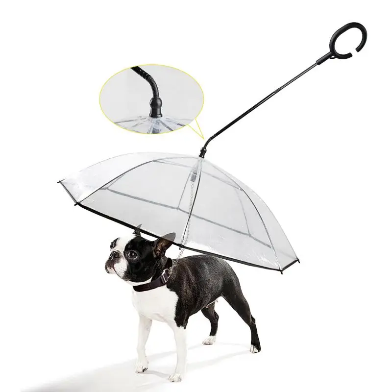 

Hot Umbrella Transparent Pets Keeps Pet Dry Comfortable in Rain Snowing Waterproof Umbrella Rain Gear With Dog Leash