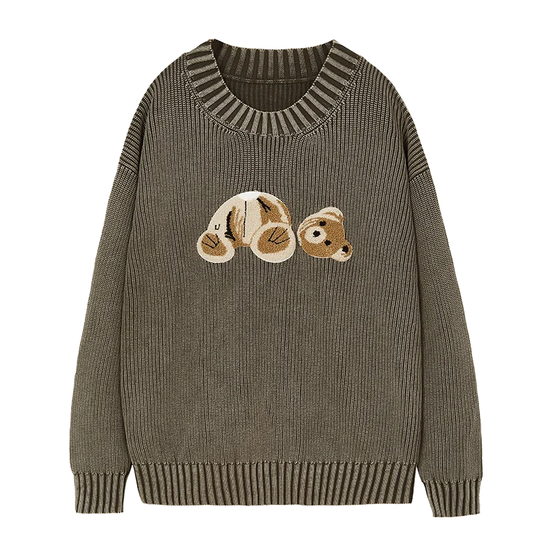 

2021 men's autumn new white loose sweater casual sweater