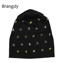 Хлопковая шапка звезда шляпа для женщин новая Оловянная летняя Осенняя Женская мешковатая шапка Skullies шапка, вязаная шапка-носок шляпа для дам подарок