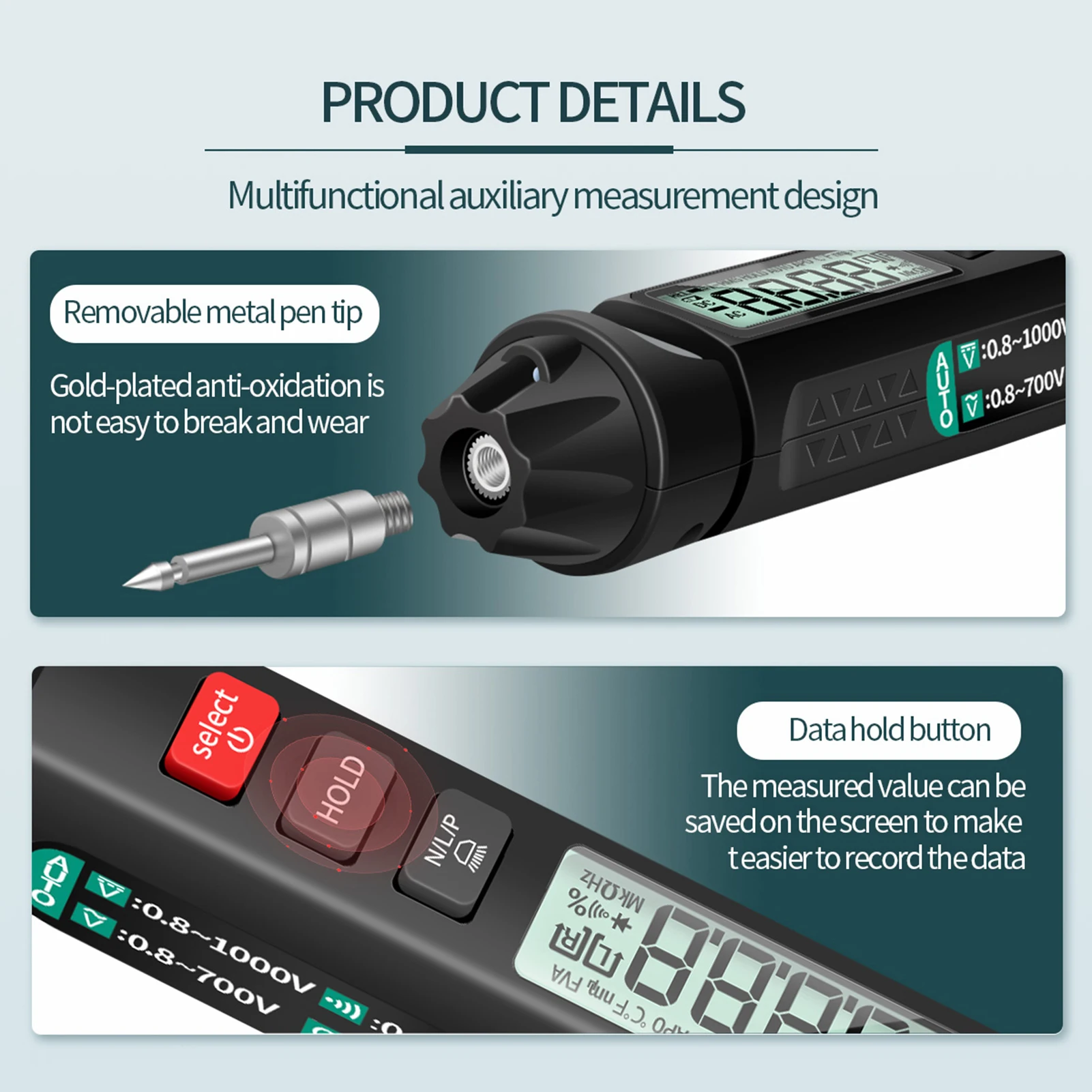 ANENG A3007/A3008 Digital Sensor Pen Tester 6000 Counts Voltage Multimetrer FOR 