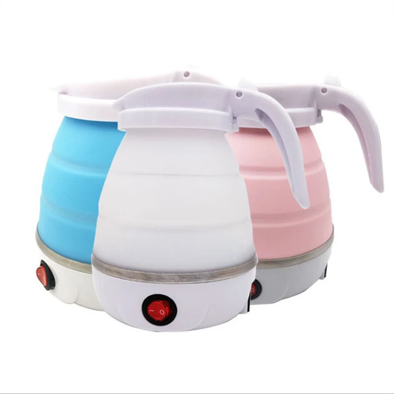 saengQ Travel Household Folding Kettle Silicone304 Stainless Steel  Portable Kettle Compression Foldable Leakproof 600ml 3