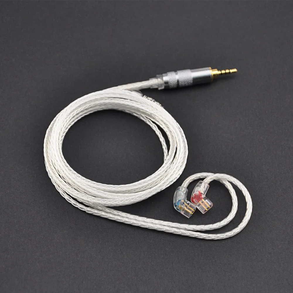 Yinyoo изготовленный на заказ 2,5/3,5 мм 7N посеребренный кабель 16 жильный отсоединяющийся кабель для QDC заказной кабель для наушников чистый серебряный кабель