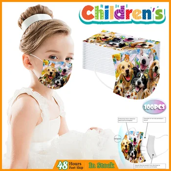 

5-100PCS Kids mascarillas para niños Disposable Cartoon Mask 3 Layer Child Filter Hygiene Children's Face Mouth Earloop masques