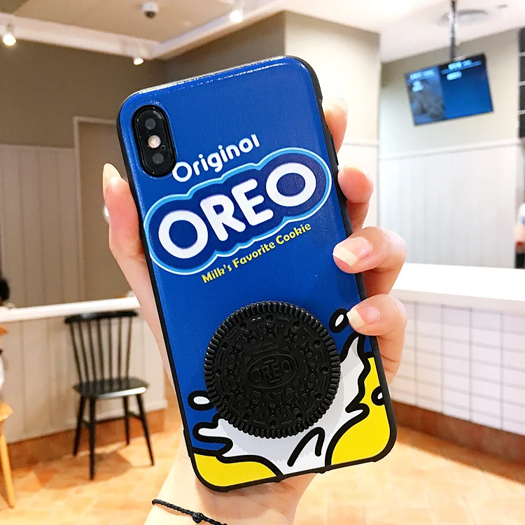 3D милый Oreo молочный кофе сэндвич печенье анти-осень силиконовый мягкий чехол для iphone 11 pro MAX XS XR 6 7 8 plus X 5 чехлы для телефонов