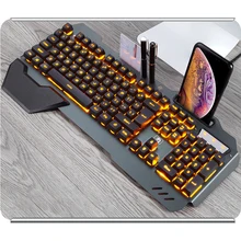Игровая механическая клавиатура Проводная эргономичная клавиатура с rgb-подсветкой держатель для телефона геймерская клавиатура для планшета настольного компьютера для PUBG Игровая механическая клавиатура Проводная эргономичная клавиатура с rgb-подсветкой держатель для телефона геймерская клавиатура для планшета настольного компьютера для PUBG
