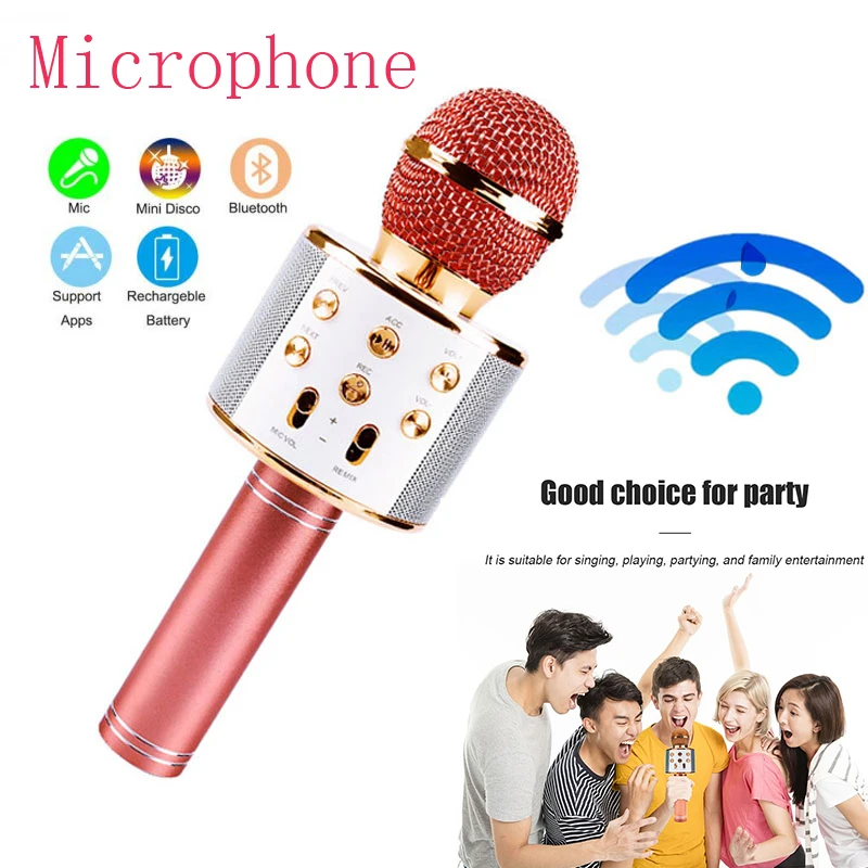 Беспроводной микрофон для караоке Bluetooth Micro 3D bass Домашнего Караоке