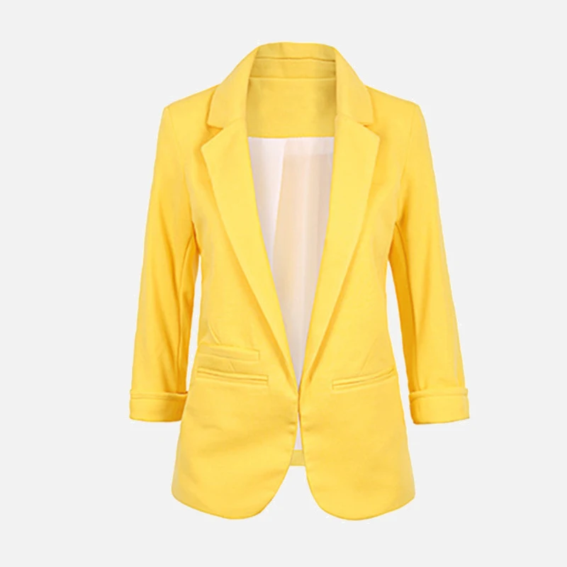 

Autumn Spring Notched Women's Blazer Office Lady Slim Elegant Candy Color Blazers 2019 Solid Formal Work Fit Clothes Female