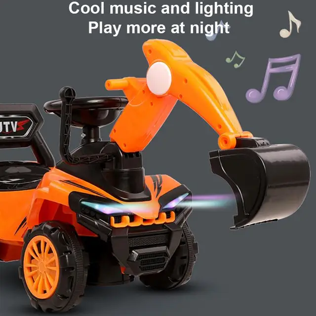 Children Excavator Sliding Toy Car With Music Light Optical Walker 2-6 Year Old Kids Ride-On Toy Outdoor Toy Gift Child Tricycle 3
