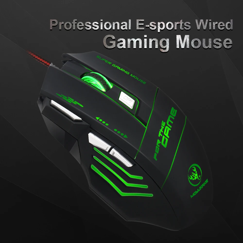 Профессиональная Проводная игровая мышь 5500 dpi, 7 кнопок, светодиодный, оптическая USB компьютерная мышь, геймерская эргономичная мышь для настольного ПК