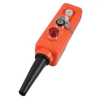 

24V Key 2 Position Selector Momentary Red Lamp Up Down Hoist Push Button Switch