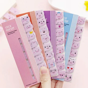 

1 Pcs Animal Pink Pig Expression Self-Adhesive Paper Memo Pads Sticky Notes Stick Marker School Office Supply Stationery
