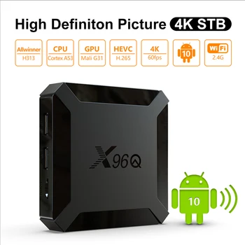 

2020 Latest X96Q Smart TV Box 4k Android 10.0 Tv Box Allwinner H313 Quad Core Youtube Smart Set Top Box Media Player 1GB 8GB