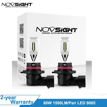 

Novsight 9005 Led Headlight 80w 1500lm 6500k Car Light 12v 24v Waterproof Mini Size Car Accessories Replacement Bulbs