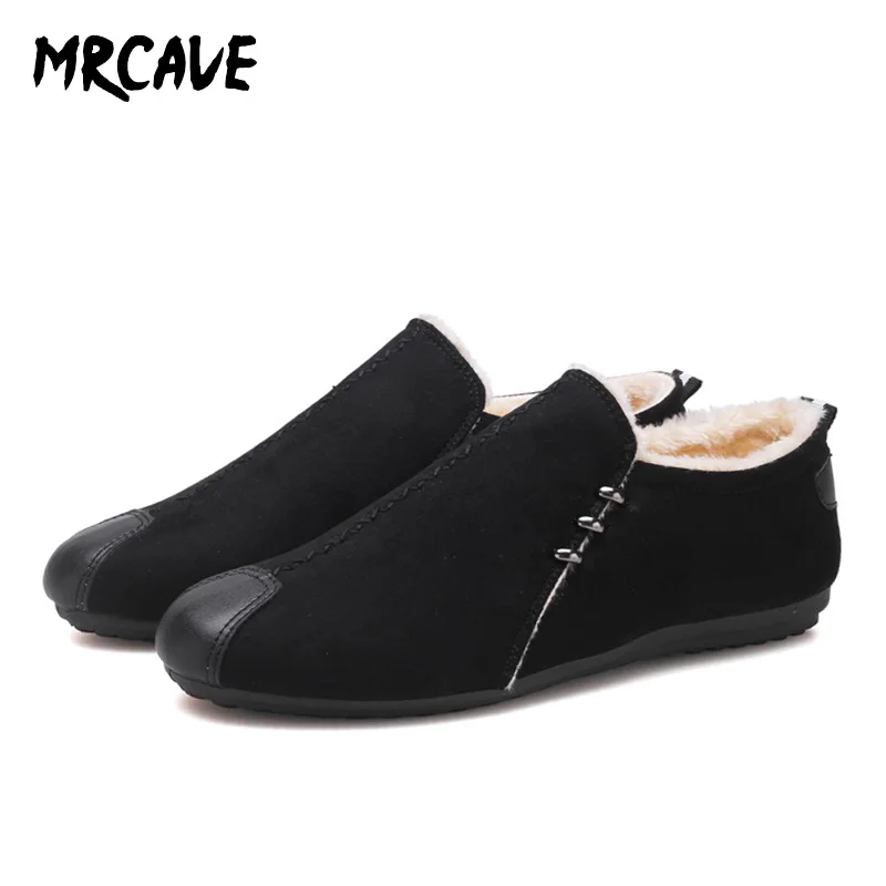 MRCAVE/Новинка года; зимние теплые мужские лоферы; обувь для вождения из натуральной кожи; повседневные итальянские брендовые дизайнерские меховые Лоферы обувь для мужчин