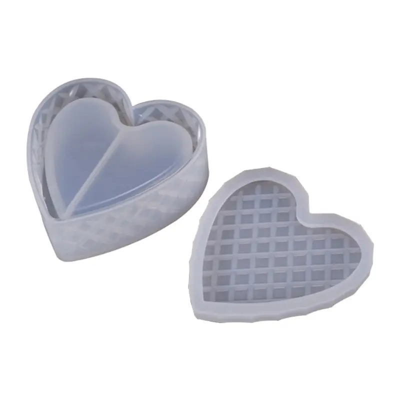 

Heart-shaped Cut Section Mold DIY Crystal Epoxy Storage Box Mould Jewelry Gift Case Silicone Molds