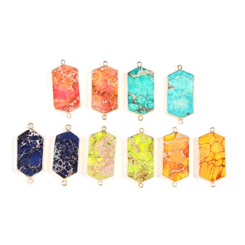 

Long Emperor Stone Connector Elegant Connectors for Jewelry Making Bracelet Accessories Craft DIY handmade 18x45x6mm