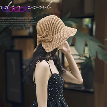 5 цветов, женская модная РЕГУЛИРУЕМАЯ МАЛЕНЬКАЯ соломенная шляпа, женские летние шляпы от солнца, пляжная шляпа с бантом, рыбацкая шляпа, складная шляпа от солнца