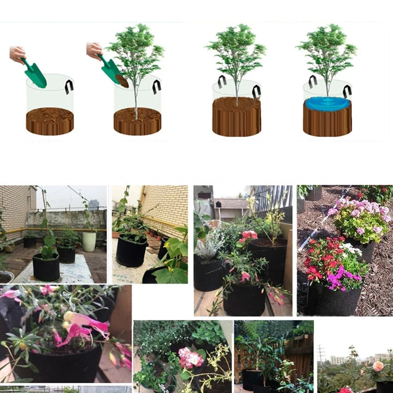 5 Size Plant Grow Bags Home Garden Potato Pot Greenhouse Vegetable Growing Bags Moisturizing Jardin Vertical Garden Bag Seedling