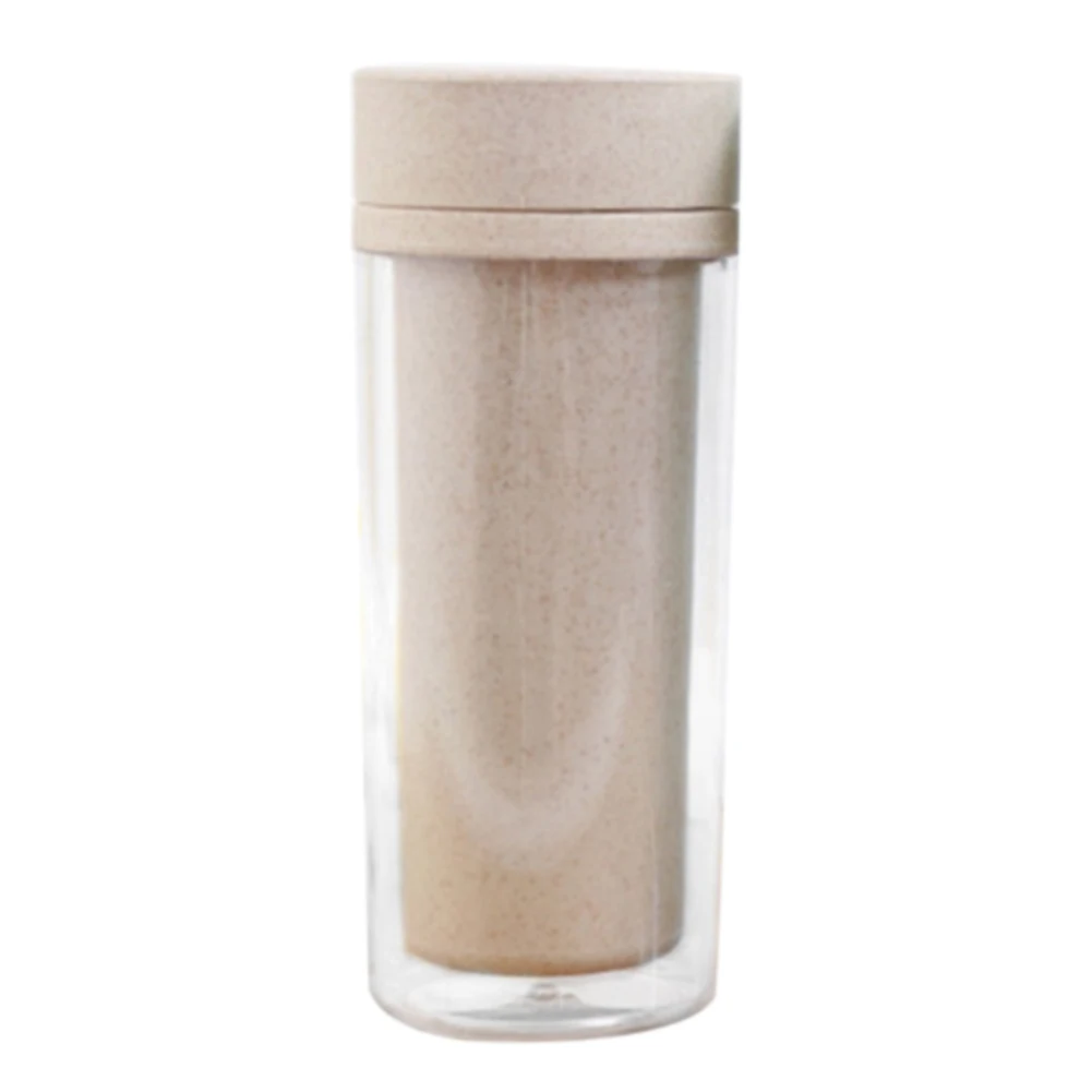Nordic Beige Пшеничная солома кухонные принадлежности модная бутылка для воды портативная прочная ручная двухслойная легкая изоляционная круглая форма стол бар - Цвет: Nordic Beige