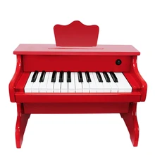 25 клавиш Детский многофункциональный деревянный Мини-пианино электронная клавиатура музыкальные инструменты игрушка подарок на день рождения-красный белый черный розовый
