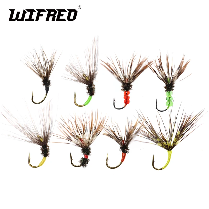 

Wifreo 6PCS Fly Rainbow Brook Trout Salmon Fishing Tenkara Fishing Flies Lure on #12 Bronze Barbed Hooks Pocket Sized Fly Box