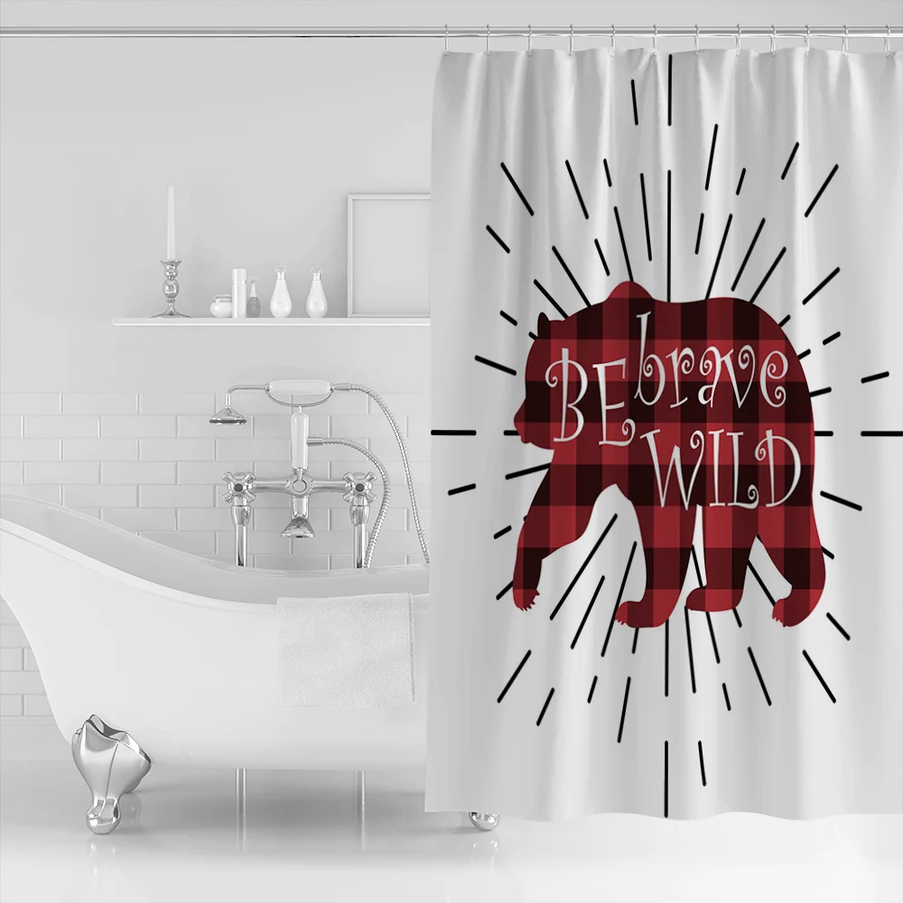 DEARHOUSE занавеска для душа медведь проверка радиат фон занавеска для душа ванная комната занавеска украшение дома