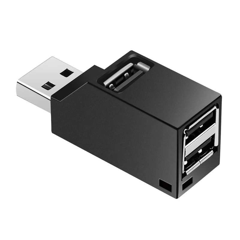 Портативный мини 3 порта usb-хаб USB 2,0 3,0 высокоскоростной концентратор разветвитель коробка адаптер для ПК ноутбук MacBook U диск кард-ридер с ремешком