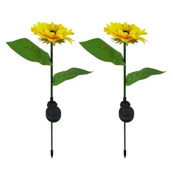

Solar Lights Artificial Outdoor Sunflower Solar Powered Lamp Path Lights Yard Stake Garden Patio Porch Backyard Deco