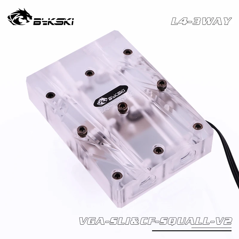 L4-3WAY Bykski видеокарта GPU подключение к водным путям Регулировка мостов водоблок Quad GPU 40 мм SLI/CF Соединительный мост для графика - Цвет лезвия: L4-3WAY