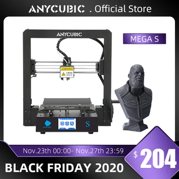 

ANYCUBIC Mega-S Mega S 3D Printer DIY Printing Touch Screen Rigid Metal Frame Mean Well Power Supply Upgrade Version of I3 Mega