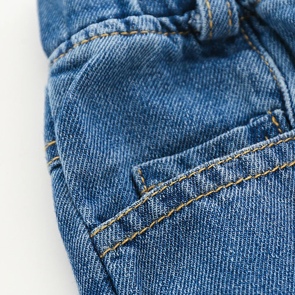 Осенняя детская одежда в Корейском стиле; детские джинсы; крутые ковбойские брюки с карманами; Новинка года; универсальные стильные брюки