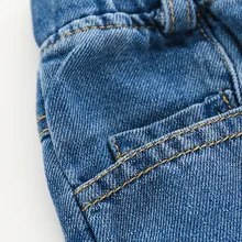 Осенняя детская одежда в Корейском стиле; детские джинсы; крутые ковбойские брюки с карманами; Новинка года; универсальные стильные брюки