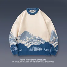 QIWN Autumn New Hit Color Sweater Men's Round Neck Sweater Plus Size Clothes Mens Sweater Christmas Sweater Rainbow Sweater
