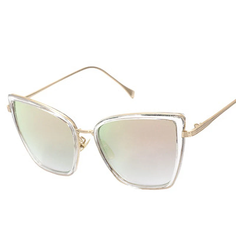 C5 Gold PinkMirror Сексуальные Квадратные Солнцезащитные очки "кошачий глаз" для женщин и мужчин, негабаритные солнцезащитные очки, оправа из сплава, брендовые дизайнерские винтажные очки Oculos De Sol, зеркальные - Цвет линз: C5 Gold PinkMirror