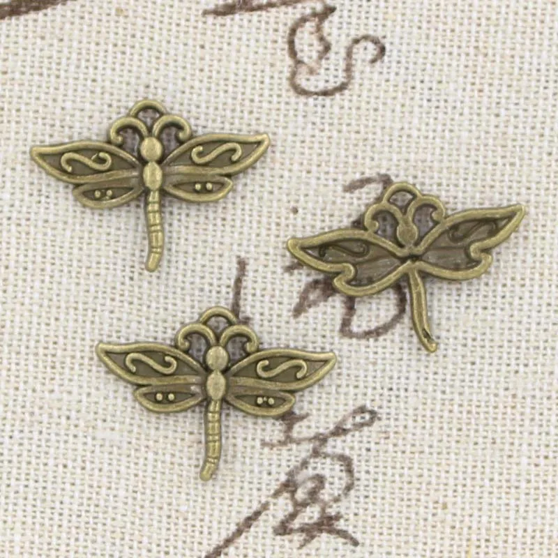 30pcs Charms dragonfly 16x22mm Antique Silver Bronze Pendants DIY Necklace Crafts Making Findings Handmade Tibetan Jewelry
