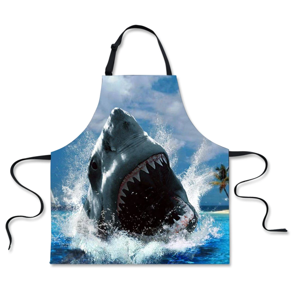 

Designer Shark 3D Print Adjustable Aprons for Women Men Funny Home Restaurant Working Cooking Apron Sleeveless Apron Pinafore