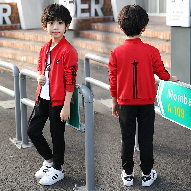 

BOY'S Five-pointed Star Set Spring And Autumn 2019 New Style Boys' Clothes Big Boy Three-piece Set CHILDREN'S Suit