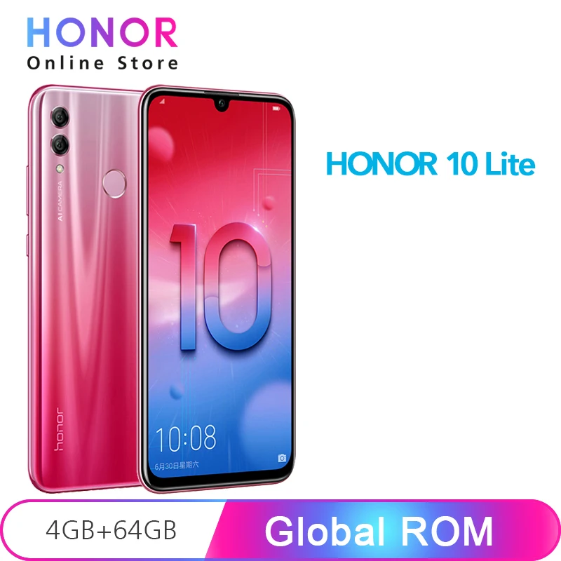Глобальная ROM Honor 10 Lite 4 Гб 64 6 21 &quot19 5: 9 полный экран Kirin 710 Восьмиядерный 24MP AI камера