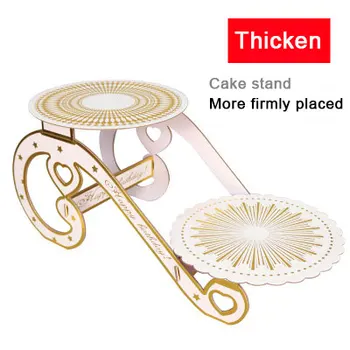 

Bronzing Cake Stand Double Gold-Plated Paper DIY Decoration Unicorn Marriage Ceremony Birthday Party Cake Stand Decoration
