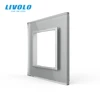 Livolo Luxury White Pearl Crystal Glass, 80mm*80mm, EU standard, Single Glass Panel For Wall Switch Socket,VL-C7-SR-11 ► Photo 2/4