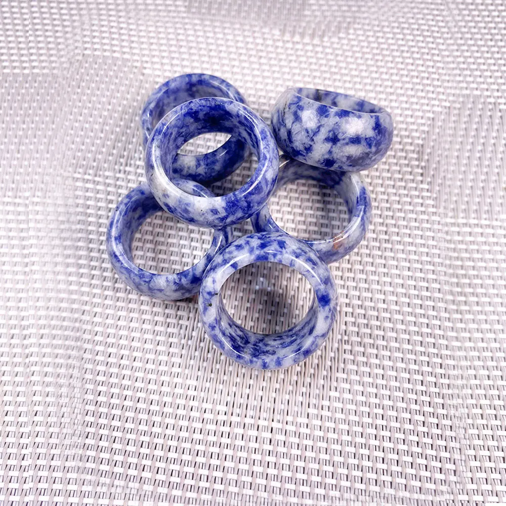 Natural stone rings jewelry a diversity of stones two kinds of models Unisex Circle Natural Stone Finger Rings charms 12mm width finger ring