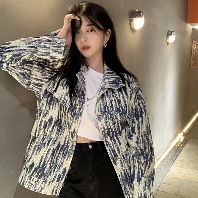 Нереальная осенне-зимняя джинсовая куртка в Корейском стиле широкая. | Женская