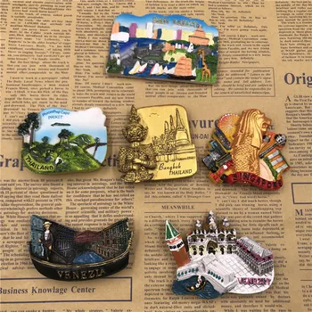 

3d Resin Refrigerator Magnets Thailand Phuket Magnetic Refrigerator Stickers Singapore Tourist Souvenir Attractions Home Decor