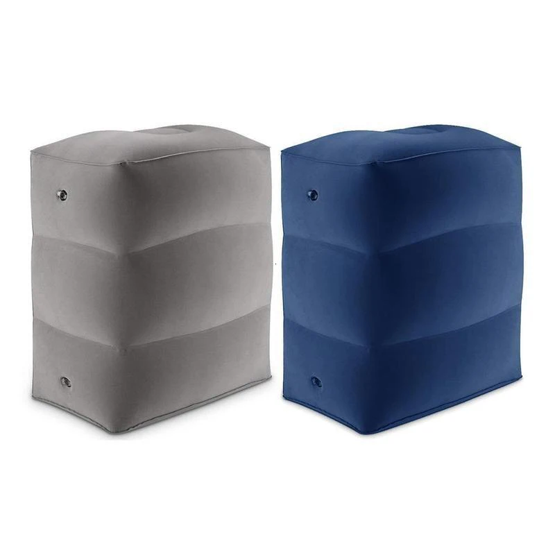 Almohada inflable de PVC para niños, almohada de descanso para los pies, cama de avión, coche, autobús, altura ajustable, para dormir
