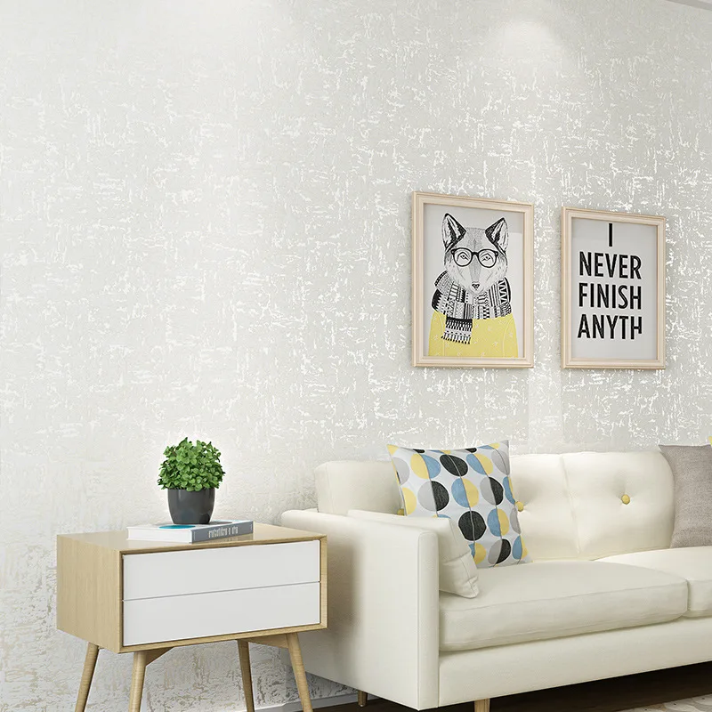 

Simple European Style Wallpaper Pure Plain Color Off-white Ahlstrom Environmentally Friendly Non-Woven Living Room Bedroom Home