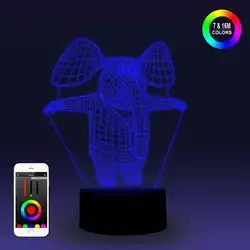 NiteApps 3D мультфильм слон ночник настольная Иллюзия украшение лампа подарок на день рождения приложение/сенсорное управление