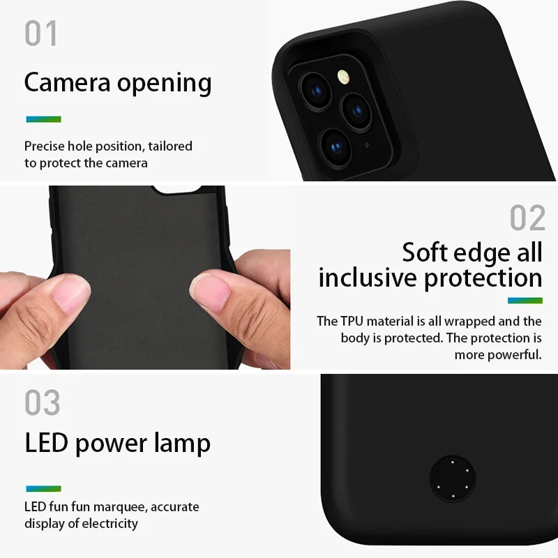 5000/6000 мАч чехол для зарядного устройства для iPhone 11 11pro 11pro max power bank внешний аккумулятор портативное зарядное устройство чехол для телефона