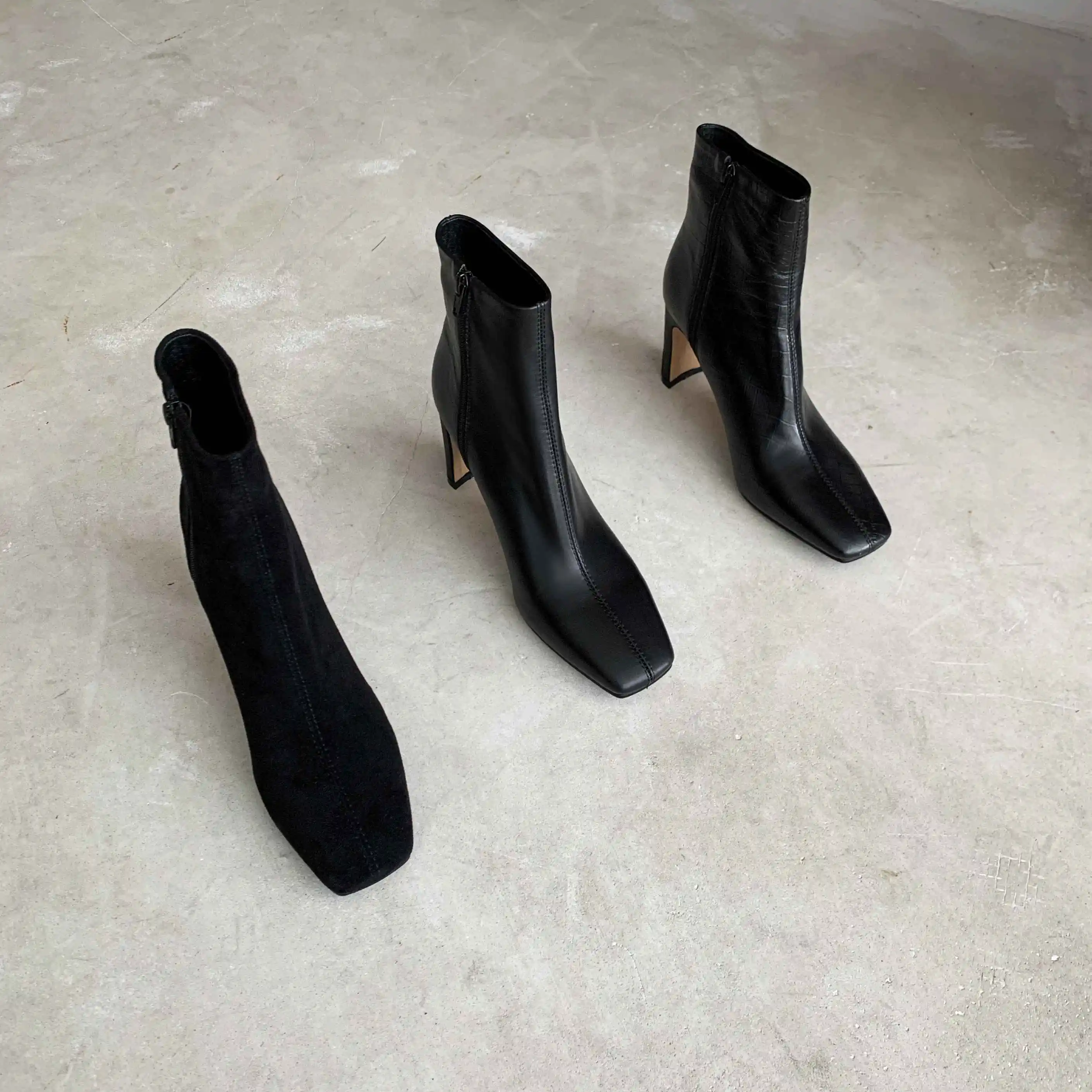 Krazing pot Chelsea boots real leather stone pattern high street fashion square toe thick high heel zip gorgeous ankle boots L61