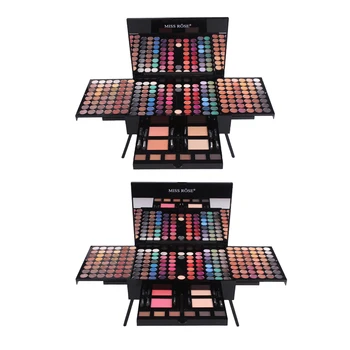 

Miss Rose 180 Colors Cosmetic Powder Eyeshadow Palette Matte Nude Shimmer Eye Shadow Set With Makeup Brush Mirror And 6 Eyebrow